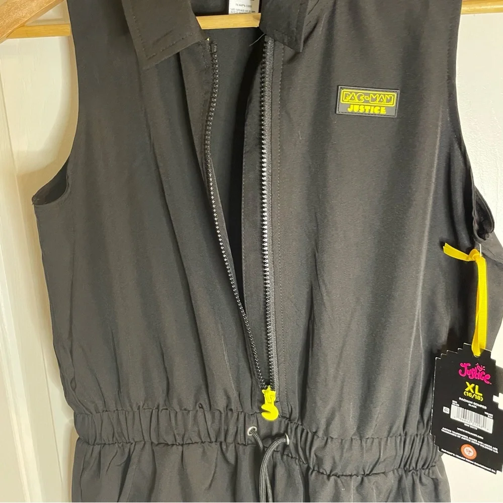 NEW Justice Black and Yellow Pac-Man Romper Size XL 16-18